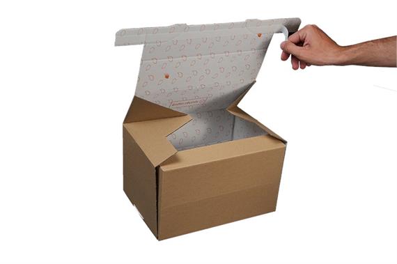 Boite d'expédition double hauteur avec fermetures adhésives aller-retour