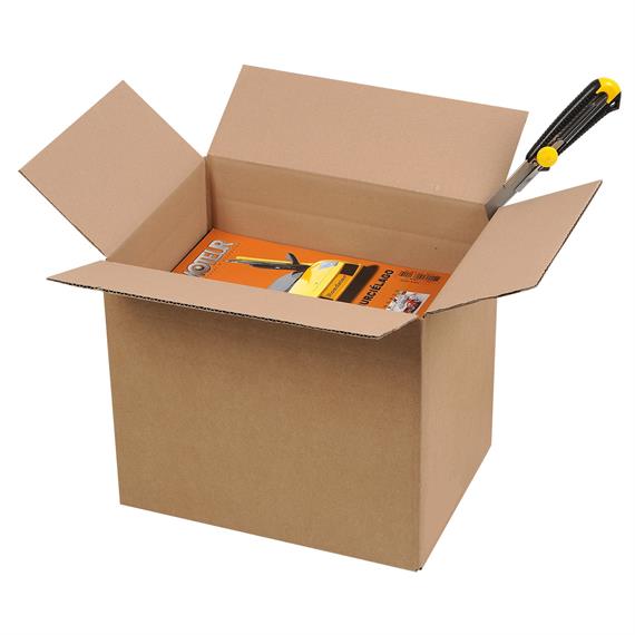 Boite en carton à rabats à hauteur variable simple cannelure