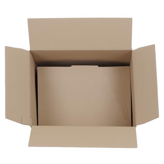Boite en carton à rabats avec fond automatique pour montage instantané double cannelure