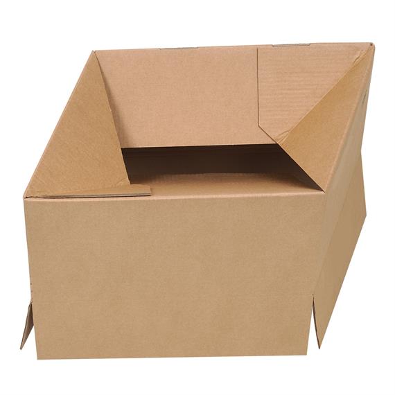 Boite en carton à rabats avec fond automatique pour montage instantané simple cannelure