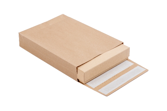 Enveloppe d'expédition 3 soufflets en papier kraft avec rabat adhésif aller-retour