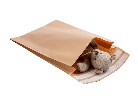 Enveloppe d'expédition 2 soufflets en papier avec rabat adhésif aller-retour