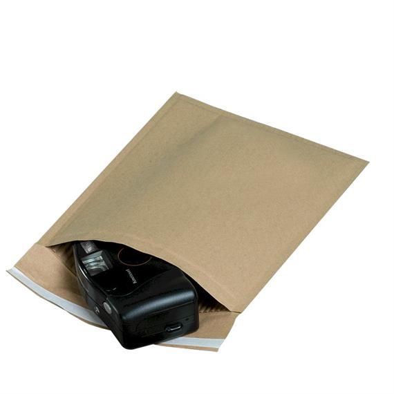 Enveloppe d'expédition matelassée en papier avec rabat adhésif