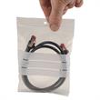 Sachet plastique transparent à fermeture zip avec bandes blanches de marquage